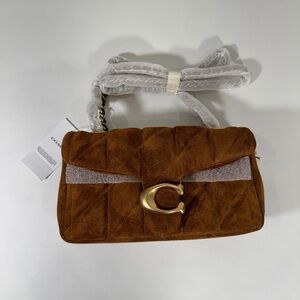 Coach Tabby 20 Brown Suede Shoulder Bag